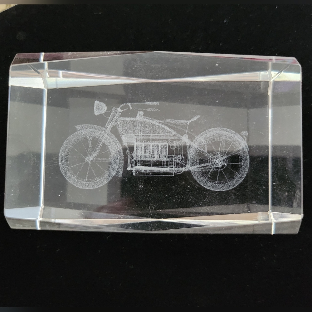 Bike 3D Laser Crystal Glass Paperweight